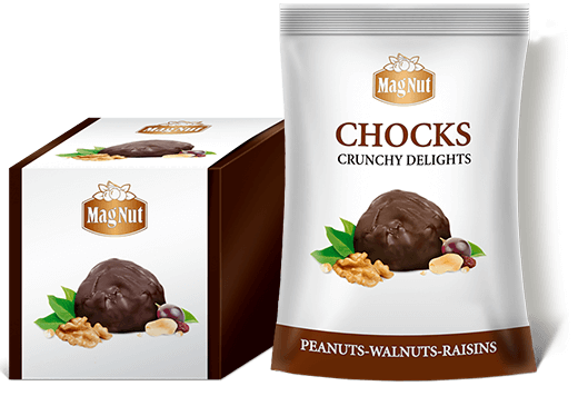 Цукерки Chocks MagNut. З арахісом та волоським горіхом.